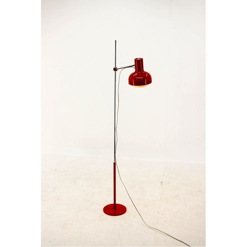 Vintage red Napako floor lamp by Josef Hurka 1960