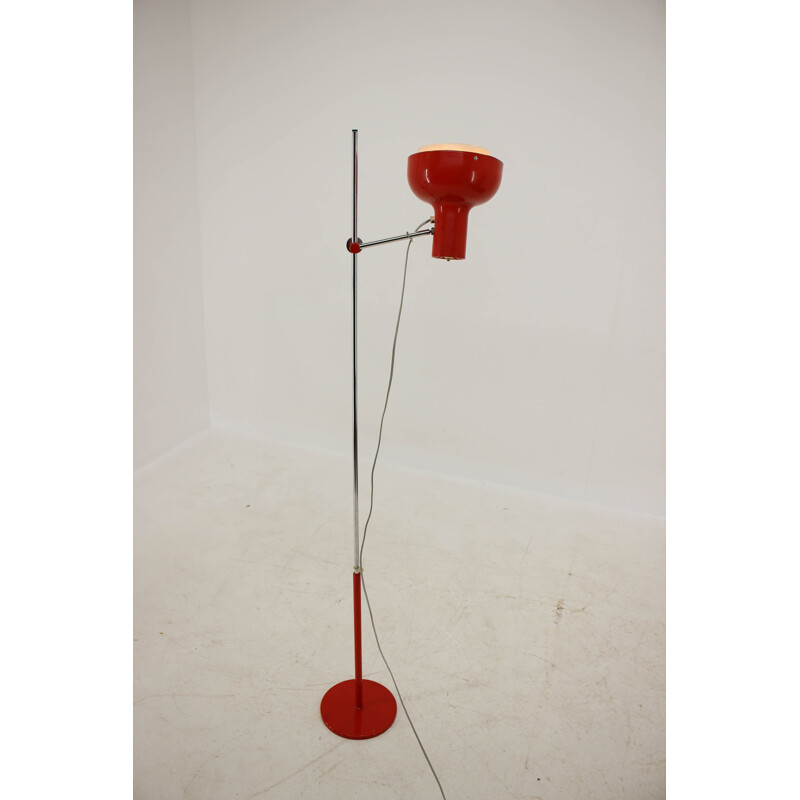 Vintage red Napako floor lamp by Josef Hurka 1960