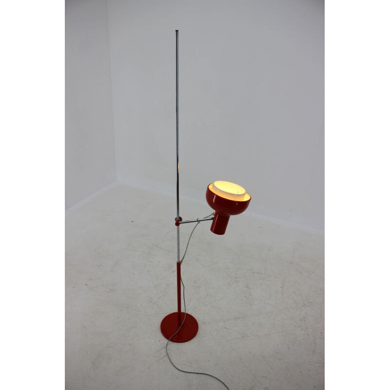 Vintage red Napako floor lamp by Josef Hurka 1960