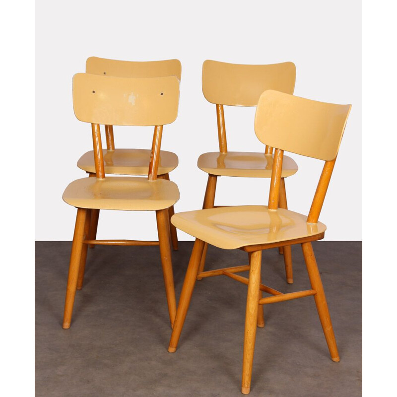 Set of 4 chairs by Ton, Czech Republic 1960