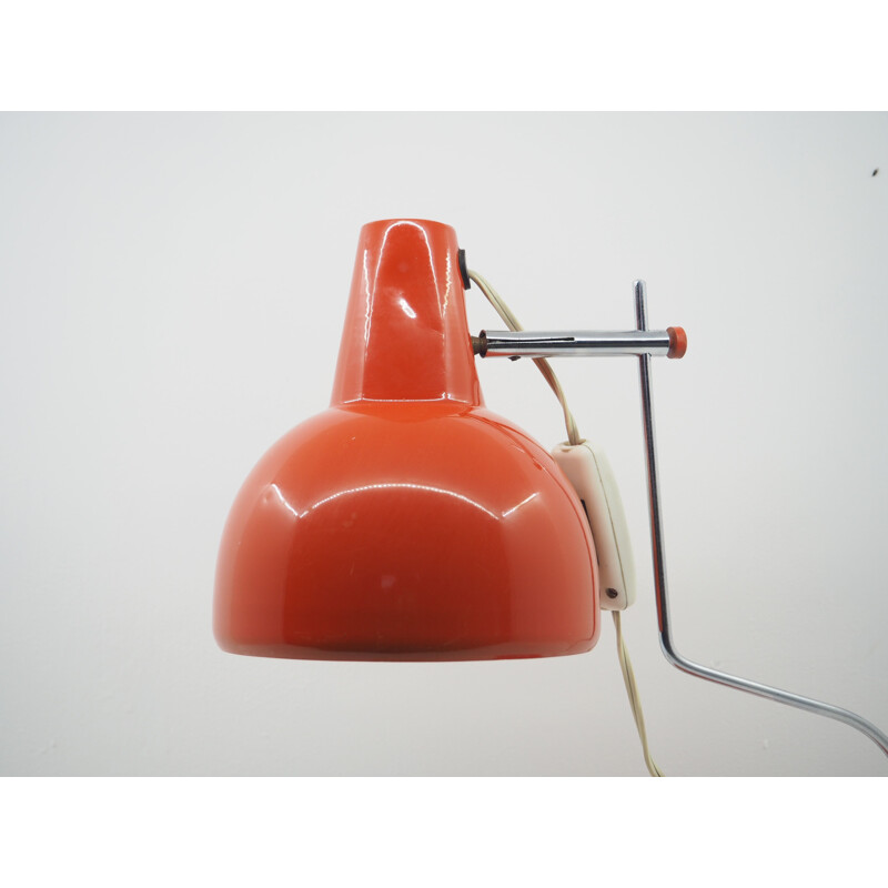 Vintage red table lamp, Czechoslovakia