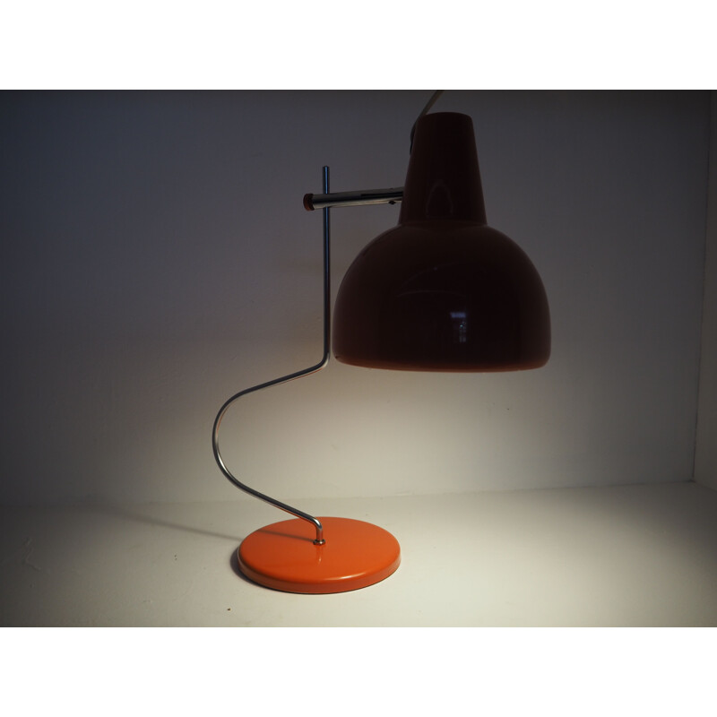 Lampe de table vintage rouge, Tchécoslovaquie