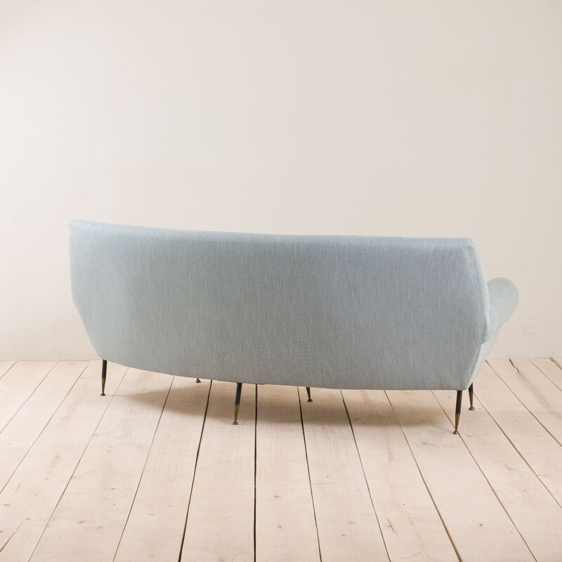 Vintage light blue sofa Albert from Gigi Radice for Minotti Italy 1950