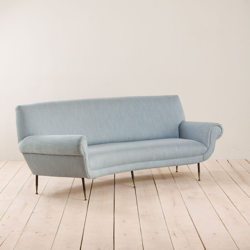 Vintage light blue sofa Albert from Gigi Radice for Minotti Italy 1950