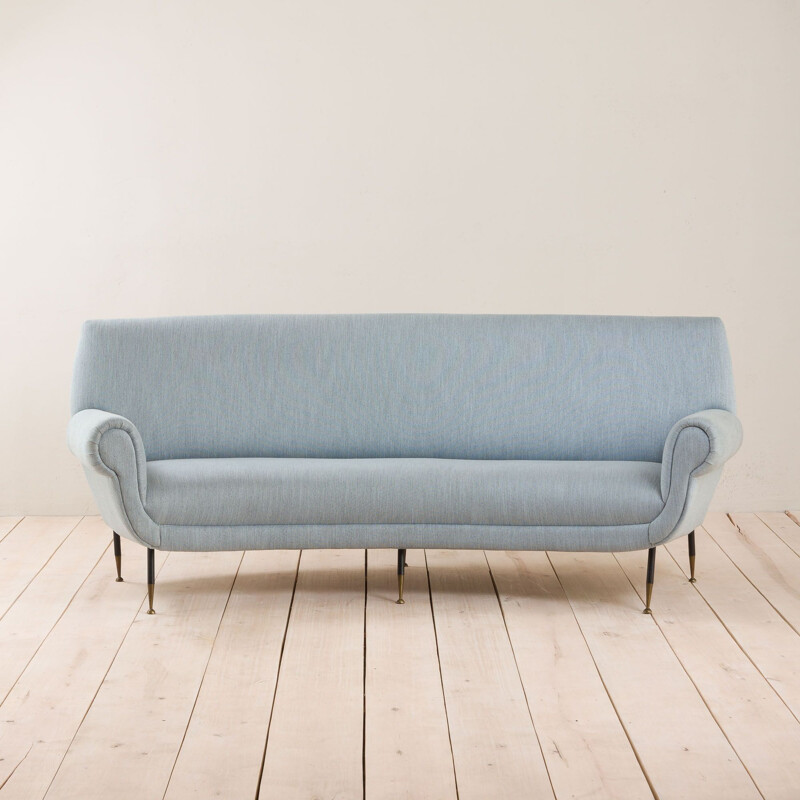 Vintage light blue sofa Albert from Gigi Radice for Minotti Italy 1950