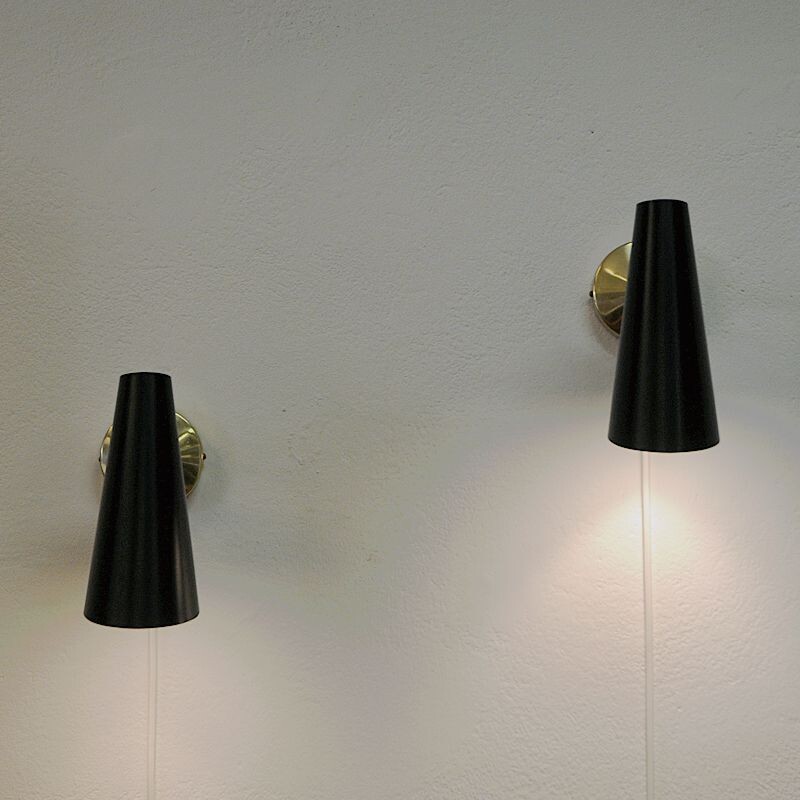 Pair of vintage adjustable bird wall sconces by Birger Dahl Norway 1952