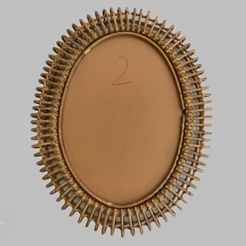 Miroir vintage ovale Franco Albini Italie 1950