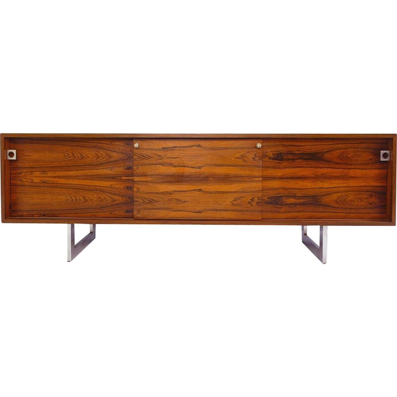 Vintage rosewood sideboard with 3 sliding doors