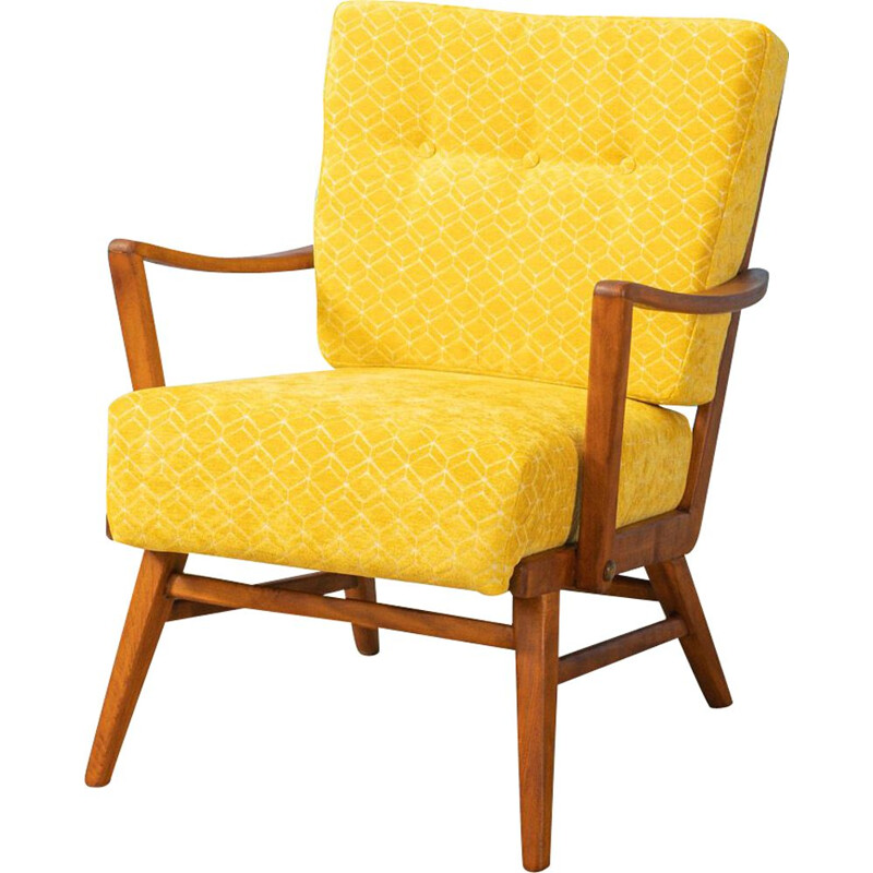Vintage yellow armchair Germany 1950