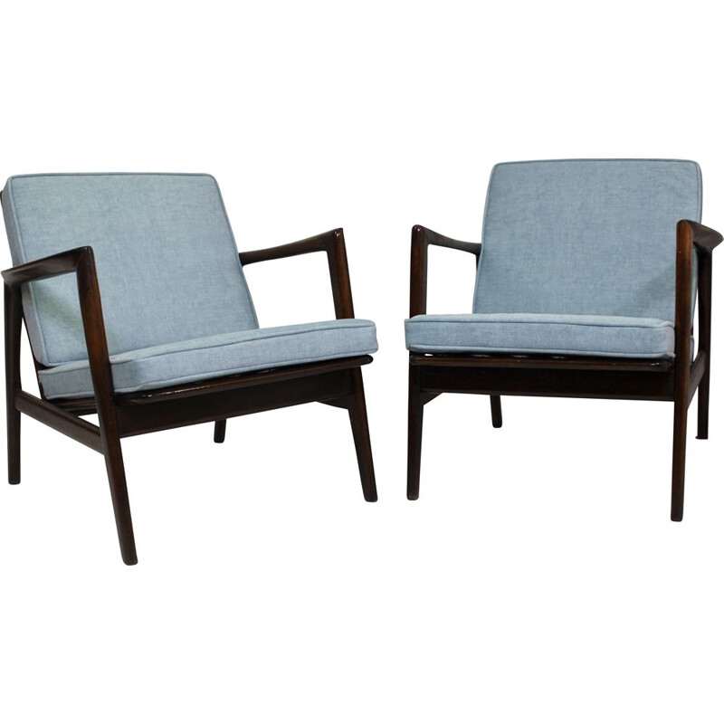 Pair of vintage armchairs by Stefan from Swarzędzkie Fabryki Mebli 1960s