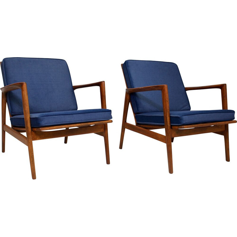 Pair of vintage armchairs by Stefan from Swarzędzkie Fabryki Mebli 1960s