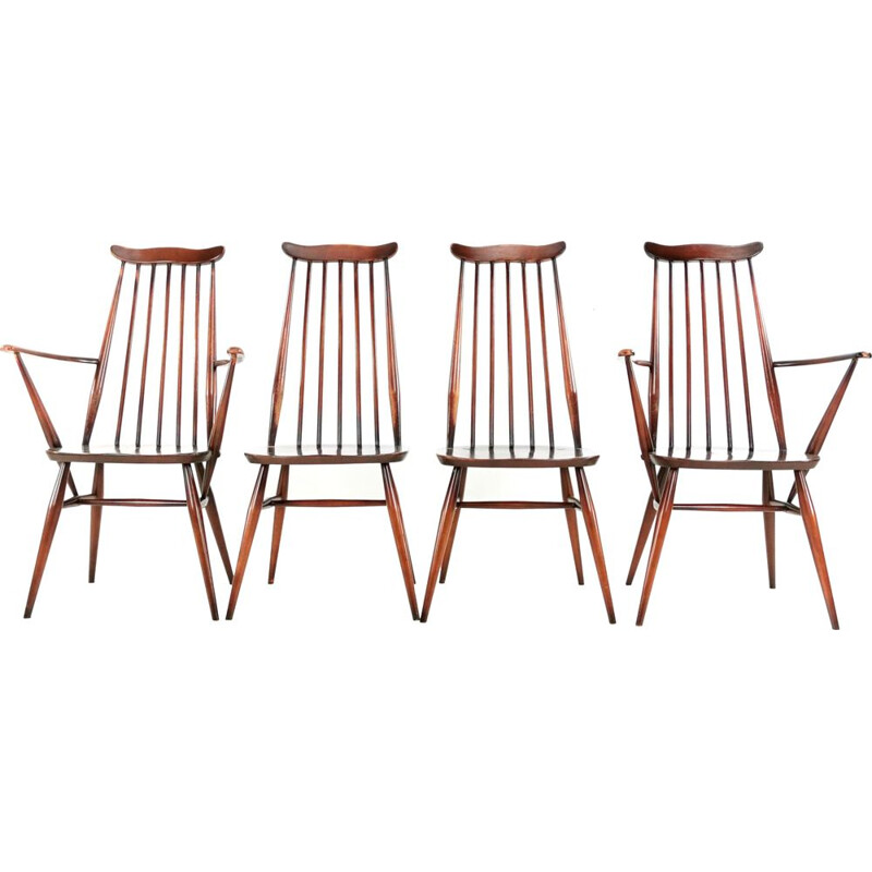 Set of 4 vintage chairs by goldsmith Ercol Elm & Beech 1960