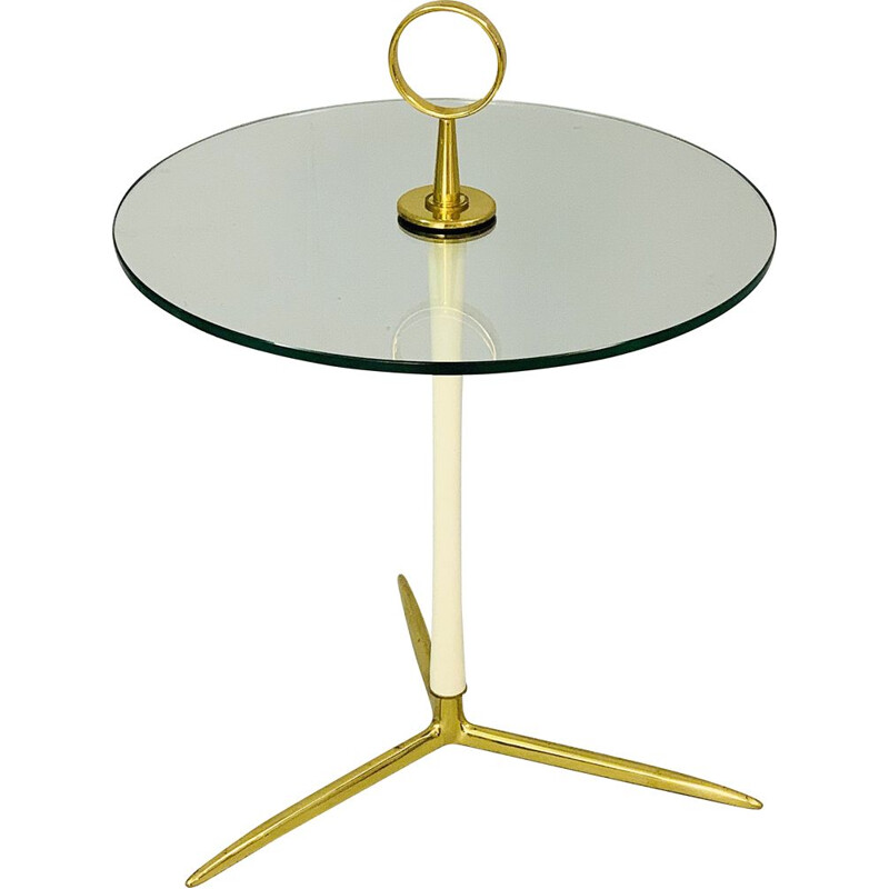 Vintage brass side table by Vereinigte Werkstatten, Germany 1950
