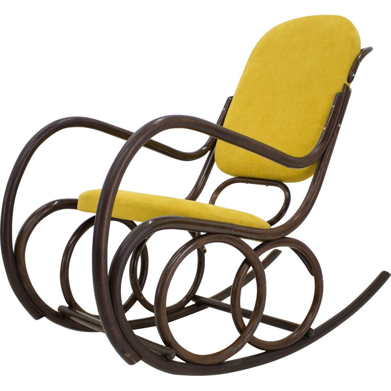 Chaise à bascule vintage Bentwood de Ton 1960