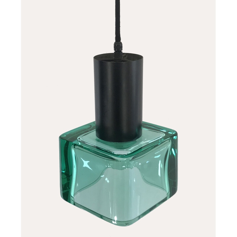 Lámpara de suspensión vintage Flavio Poli para Seguso en cristal de Murano 1960