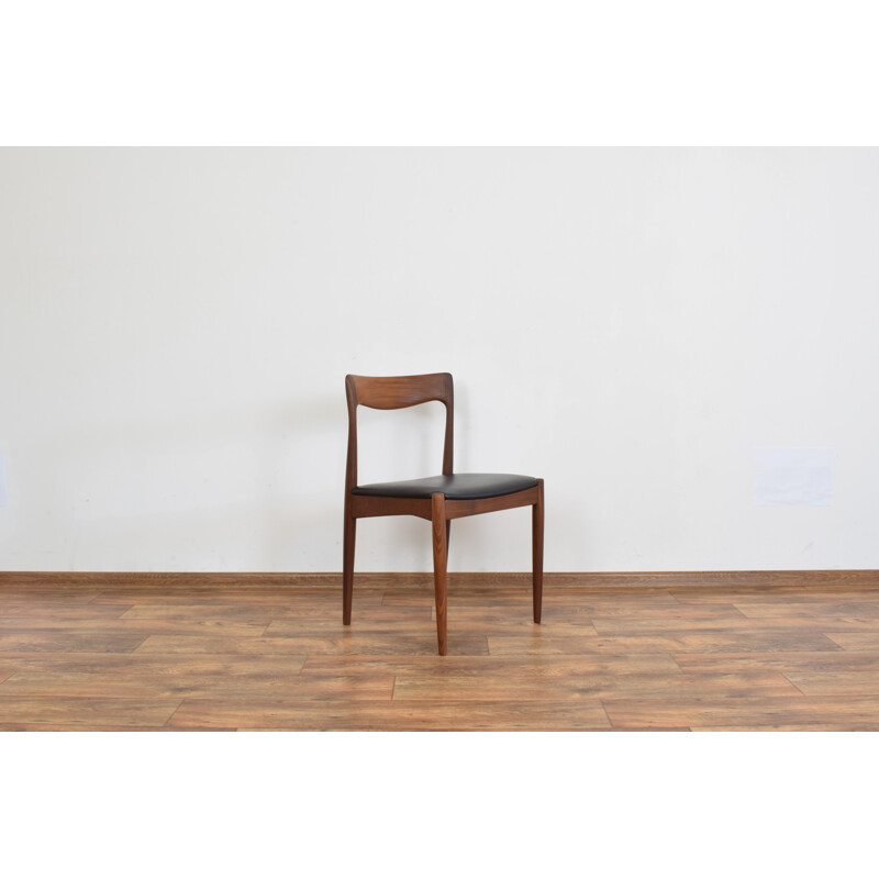 Set of 6 vintage Danish teak and leather chairs by Arne Vodder for Vamo 1960