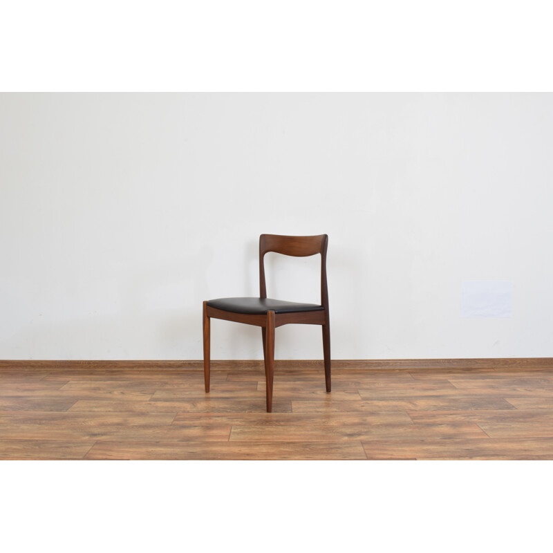 Set of 6 vintage Danish teak and leather chairs by Arne Vodder for Vamo 1960