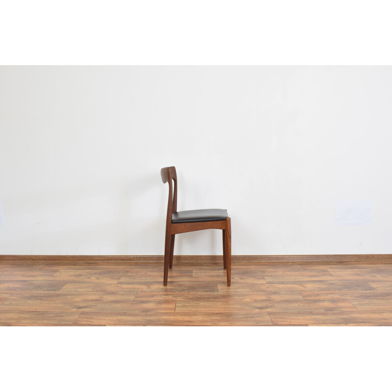 Set of 6 vintage Danish teak and leather chairs by Arne Vodder for Vamo 1960