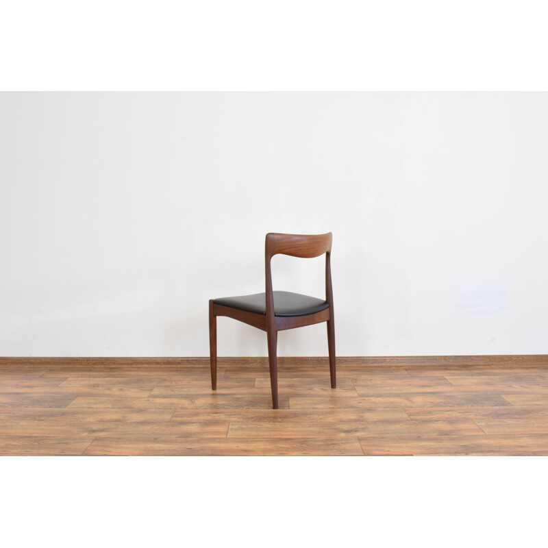 Set of 6 vintage Danish teak and leather chairs by Arne Vodder for Vamo 1960