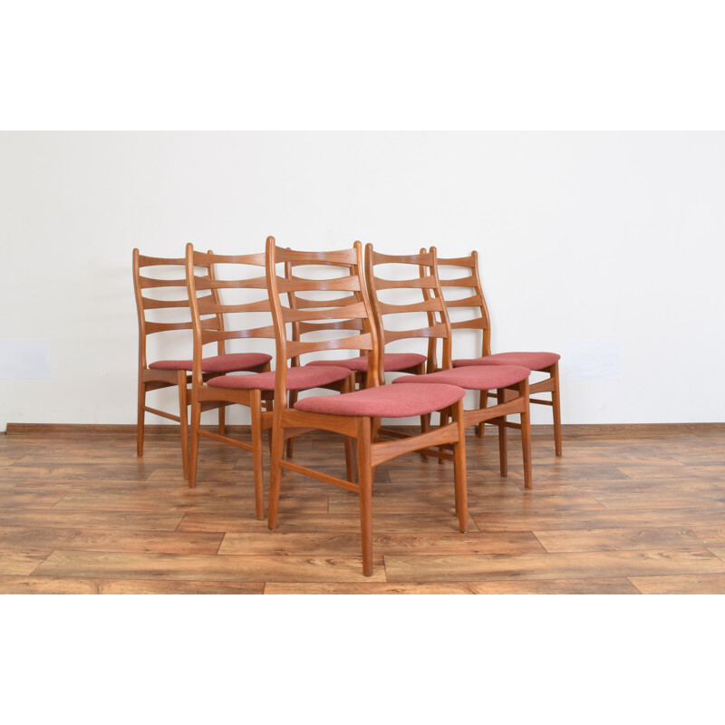 Ensemble de 6 chaises vintage danoises en teck 1960
