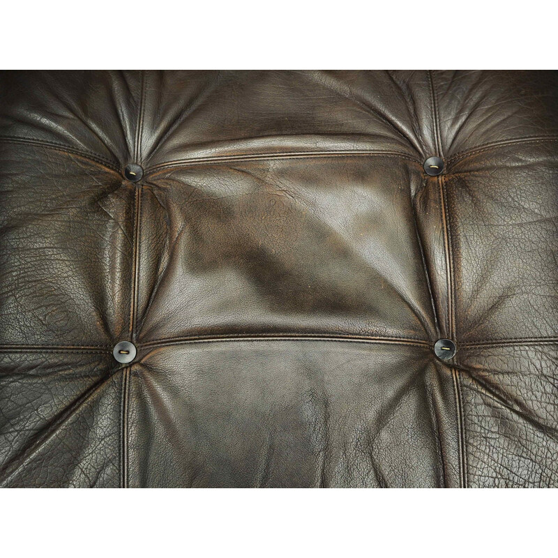 Vintage brown leather armchair Denmark 1970