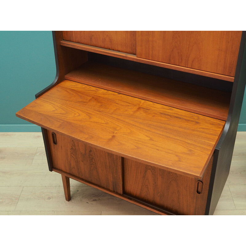 Vintage teak bookcase with bar Denmark 1970