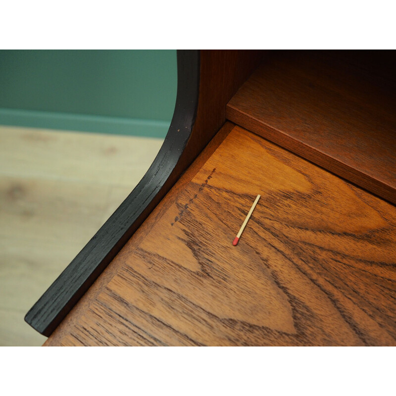 Vintage teak bookcase with bar Denmark 1970