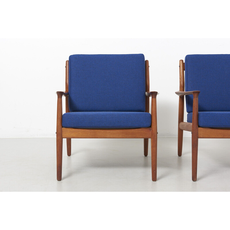 Paire de fauteuils vintage en teck de Grete Jalk pour Glostrup Møbelfabrik Danemark 1960