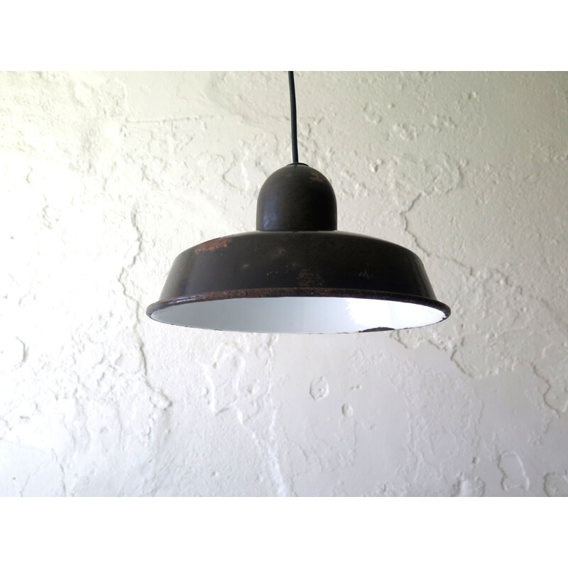 Vintage industrial suspension lamp 1950