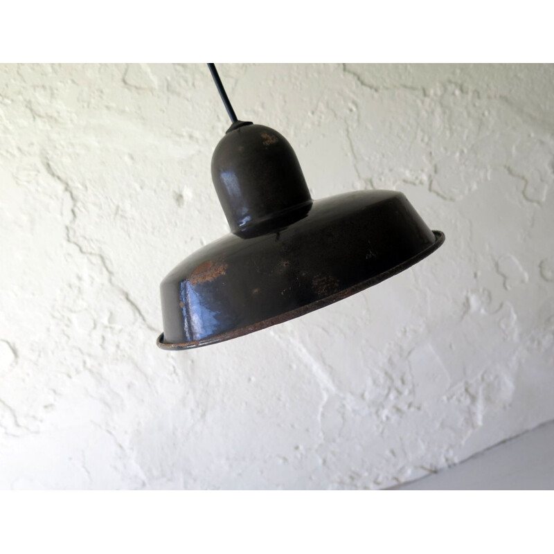 Vintage industrial suspension lamp 1950