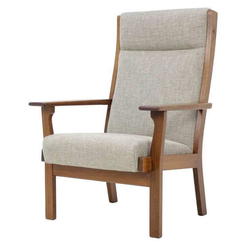 Vintage fauteuil met hoge rugleuning van Hans Wegner voor Getama