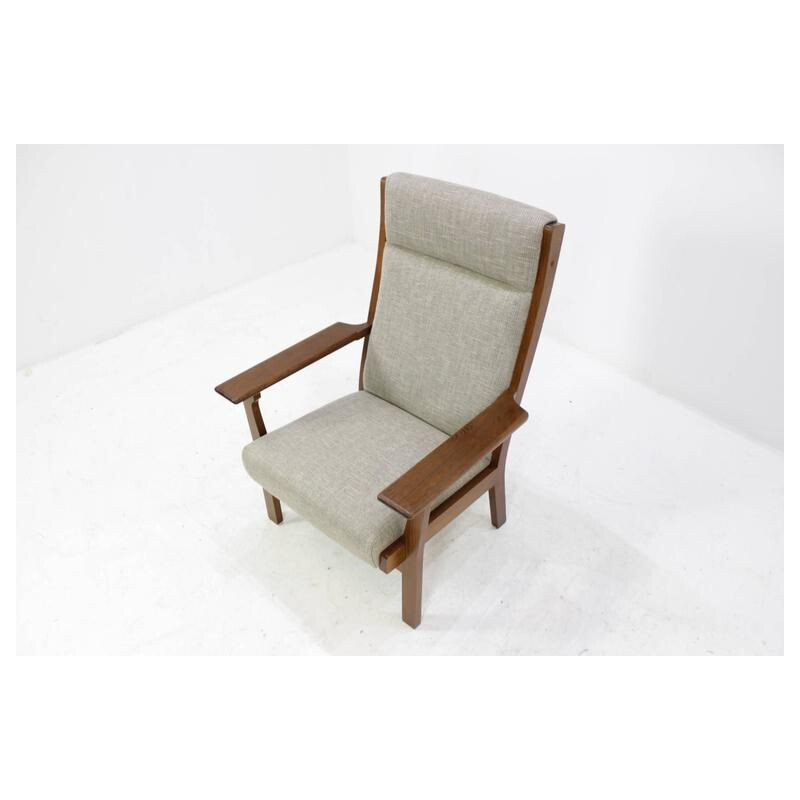 Poltrona Vintage de encosto alto de Hans Wegner para Getama