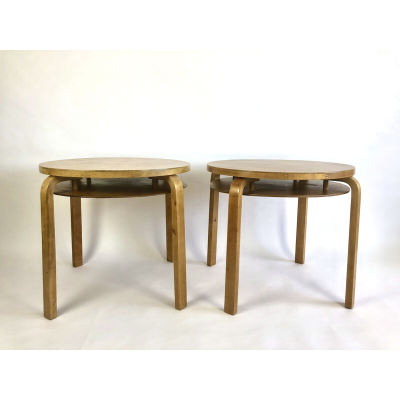 Pair de tables d'appoint vintage par Alvar Aalto 1930