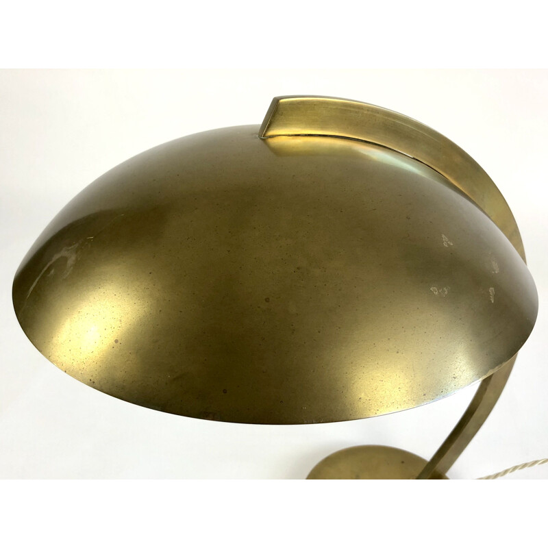 Lampe de table vintage en laiton Bauhaus de Hillebrand 1930