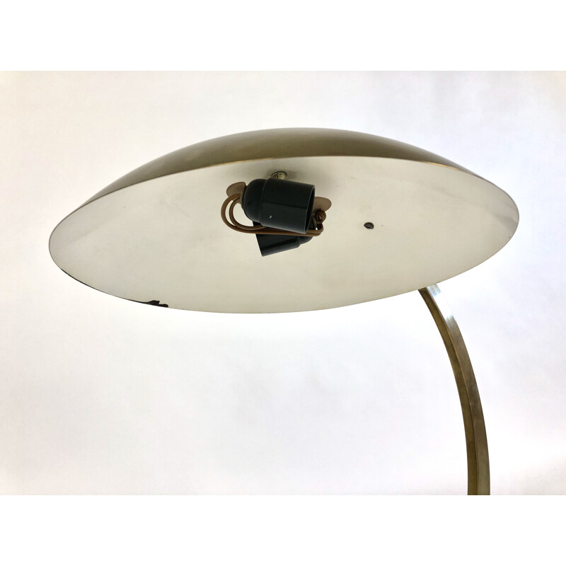 Lampe de table vintage en laiton Bauhaus de Hillebrand 1930