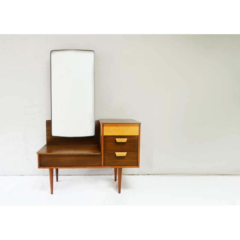 Vintage English chest of drawers with mirror 1960