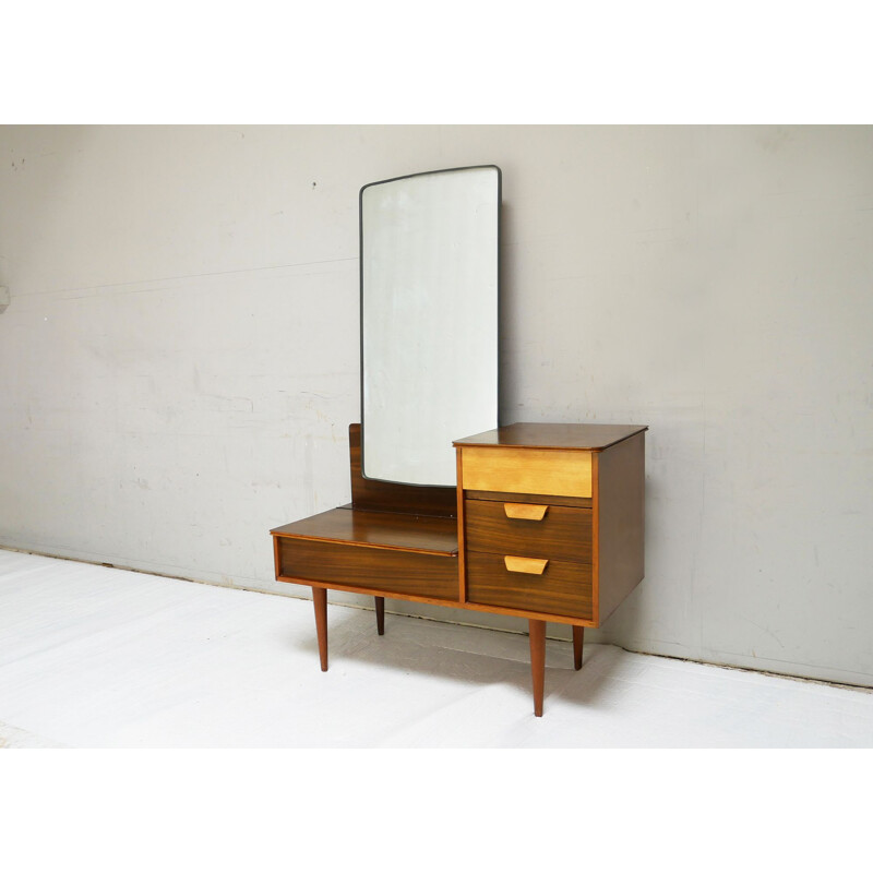 Vintage English chest of drawers with mirror 1960