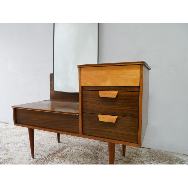 Vintage English chest of drawers with mirror 1960