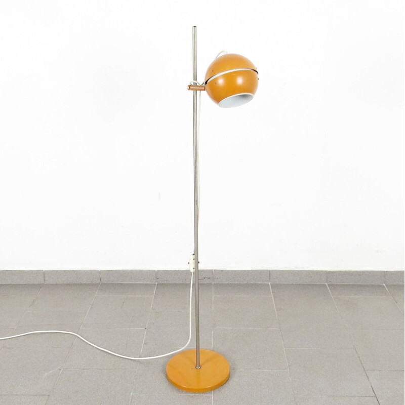 Lampadaire jaune vintage par AKA, Tchécoslovaquie, 1970