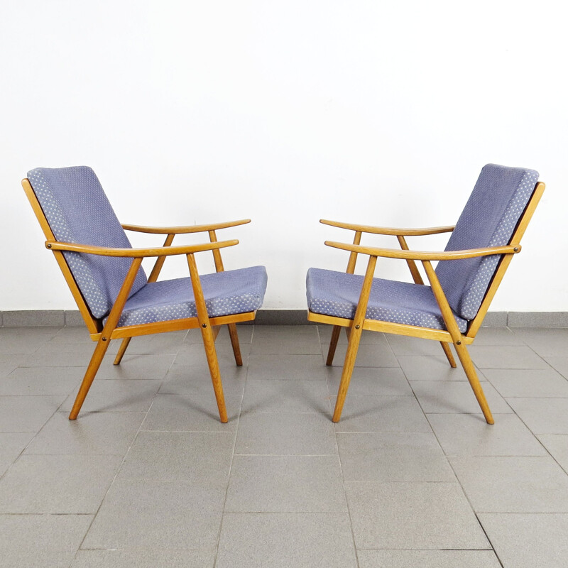 Pair of vintage Armchair by Ton Czechoslovakia 1960s