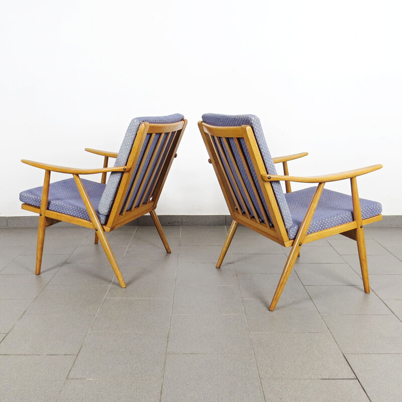 Pair of vintage Armchair by Ton Czechoslovakia 1960s