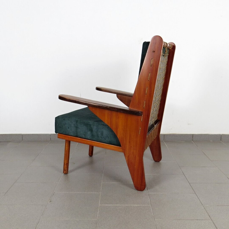 Vintage fauteuil van Jan Vaněk Tsjecho-Slowakije 1950