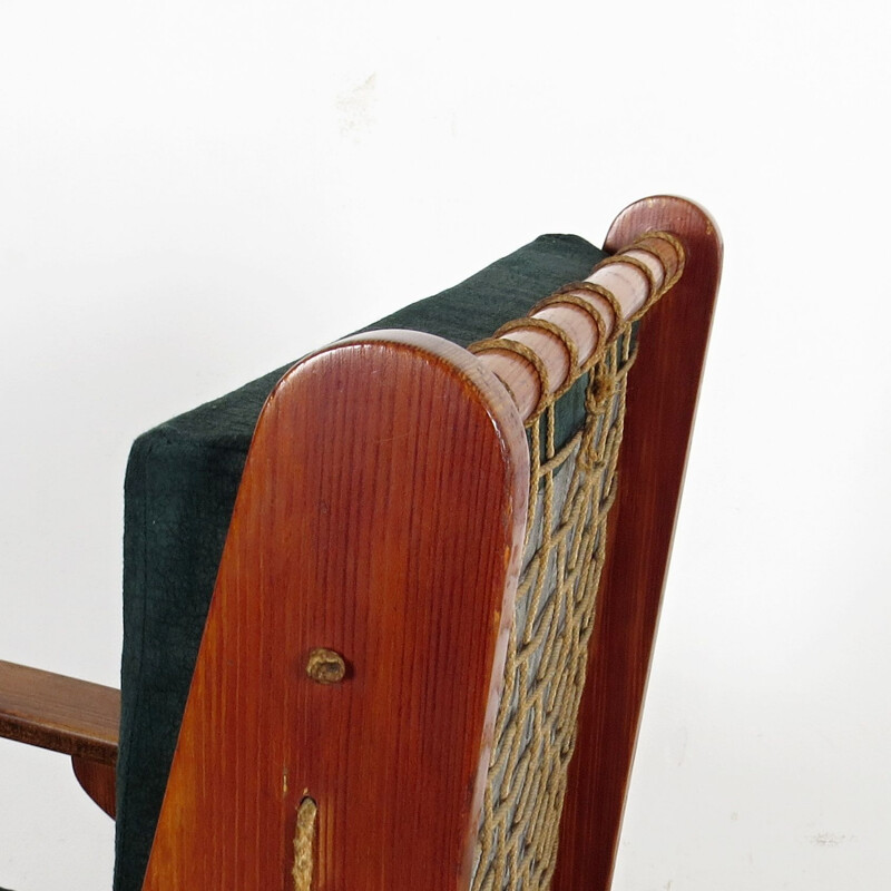 Vintage fauteuil van Jan Vaněk Tsjecho-Slowakije 1950