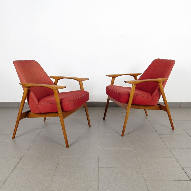 Pair of vintage Armchair by Miroslav Navratil Czechoslovakia 1960s