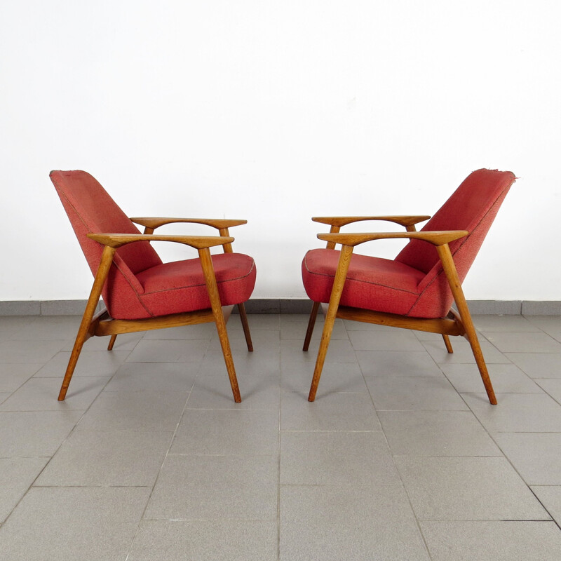 Paire de fauteuils vintage de Miroslav Navratil Tchécoslovaquie 1960