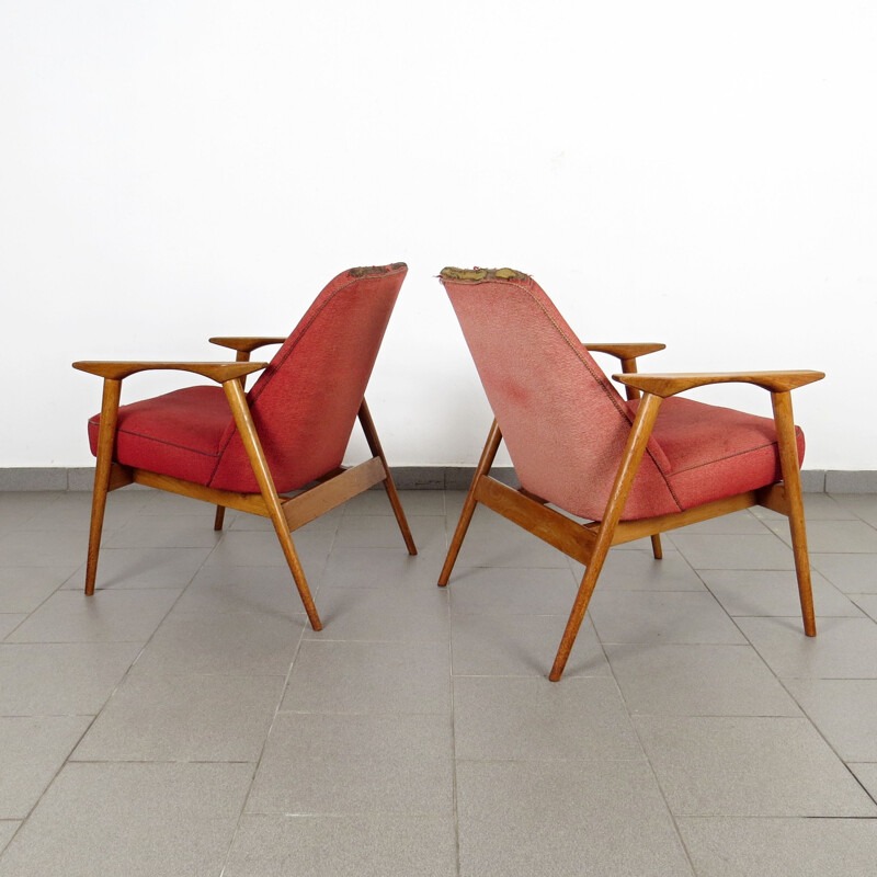 Pair of vintage Armchair by Miroslav Navratil Czechoslovakia 1960s