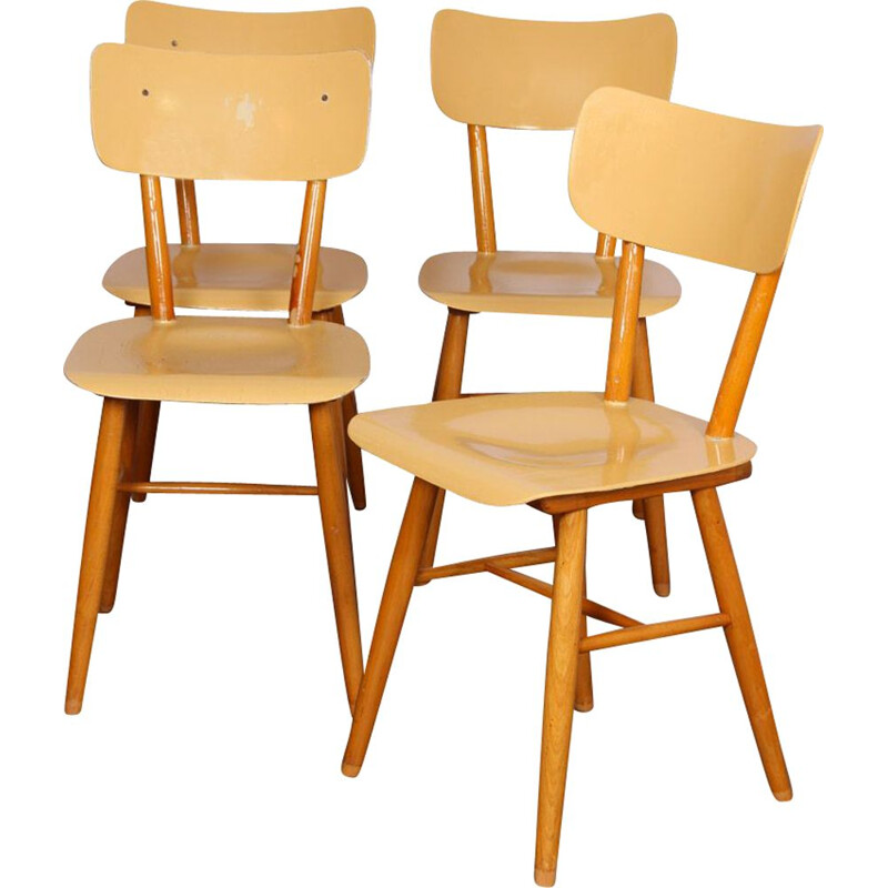 Set of 4 chairs by Ton, Czech Republic 1960