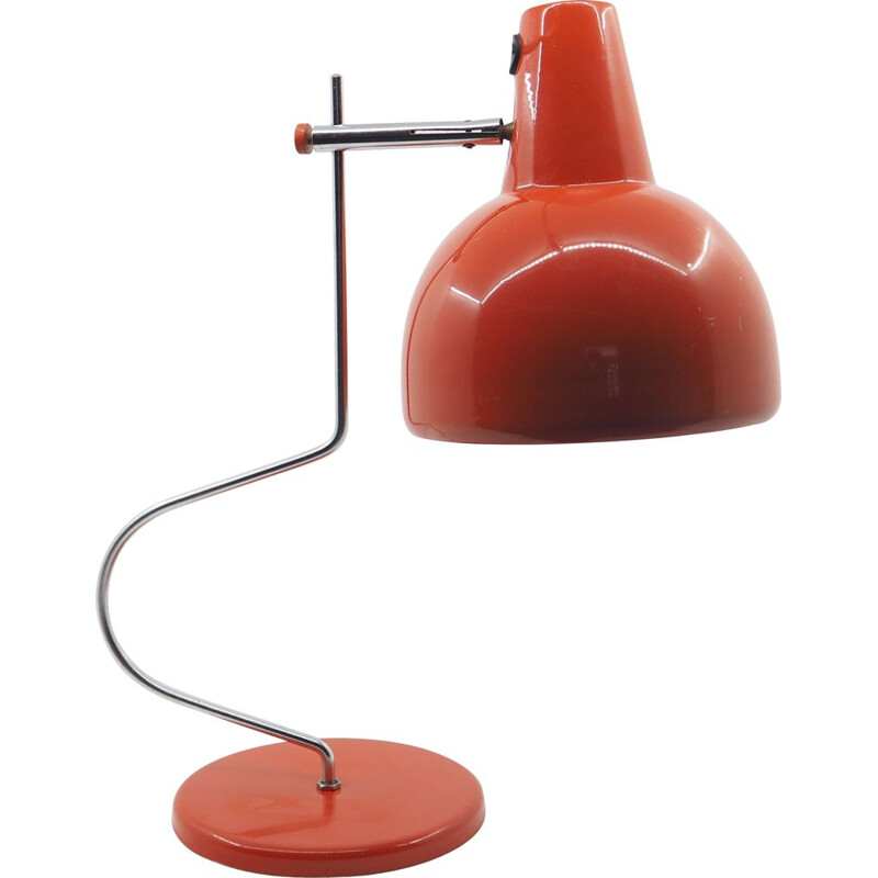 Rote Vintage-Tischlampe, Tschechoslowakei