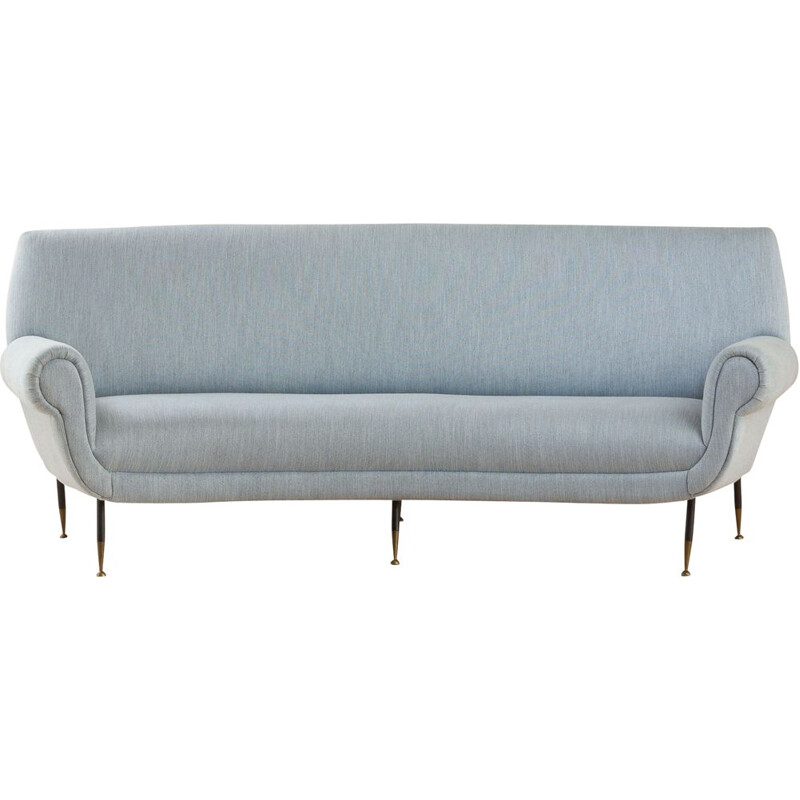 Vintage light blue sofa Albert from Gigi Radice for Minotti Italy 1950