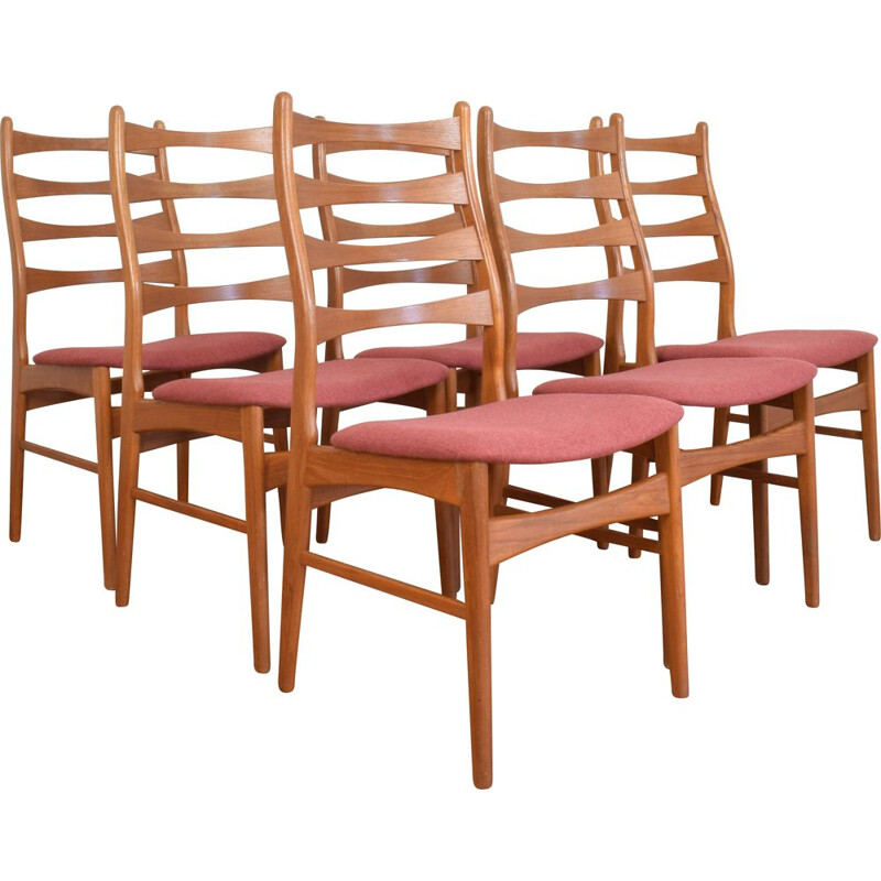 Set of 6 Vintage Danish teak chairs 1960